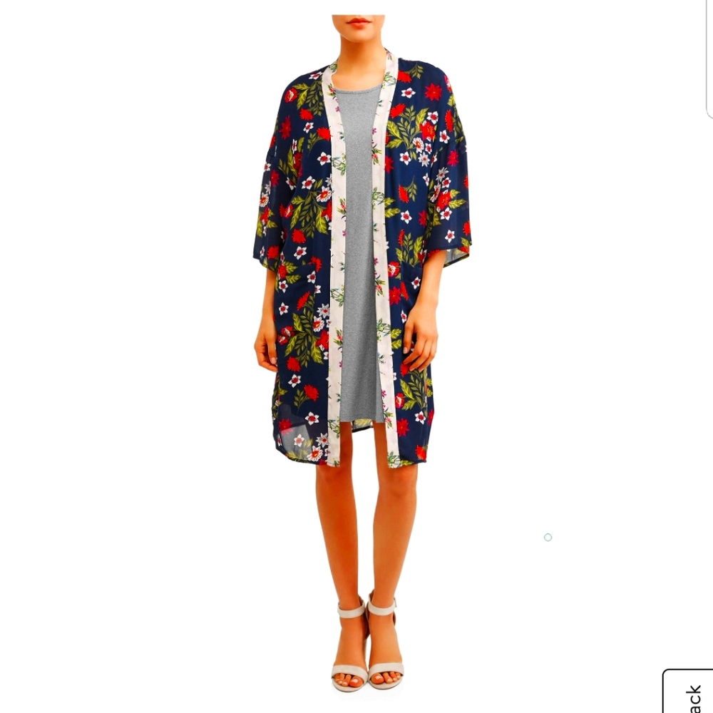 Time and Tru Floral Kimono NWT! Size Large
